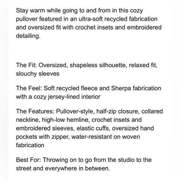 FREE PEOPLE SEASIDE FLEECE FAN FAVORITE PULLOVER - Picture 2 of 8